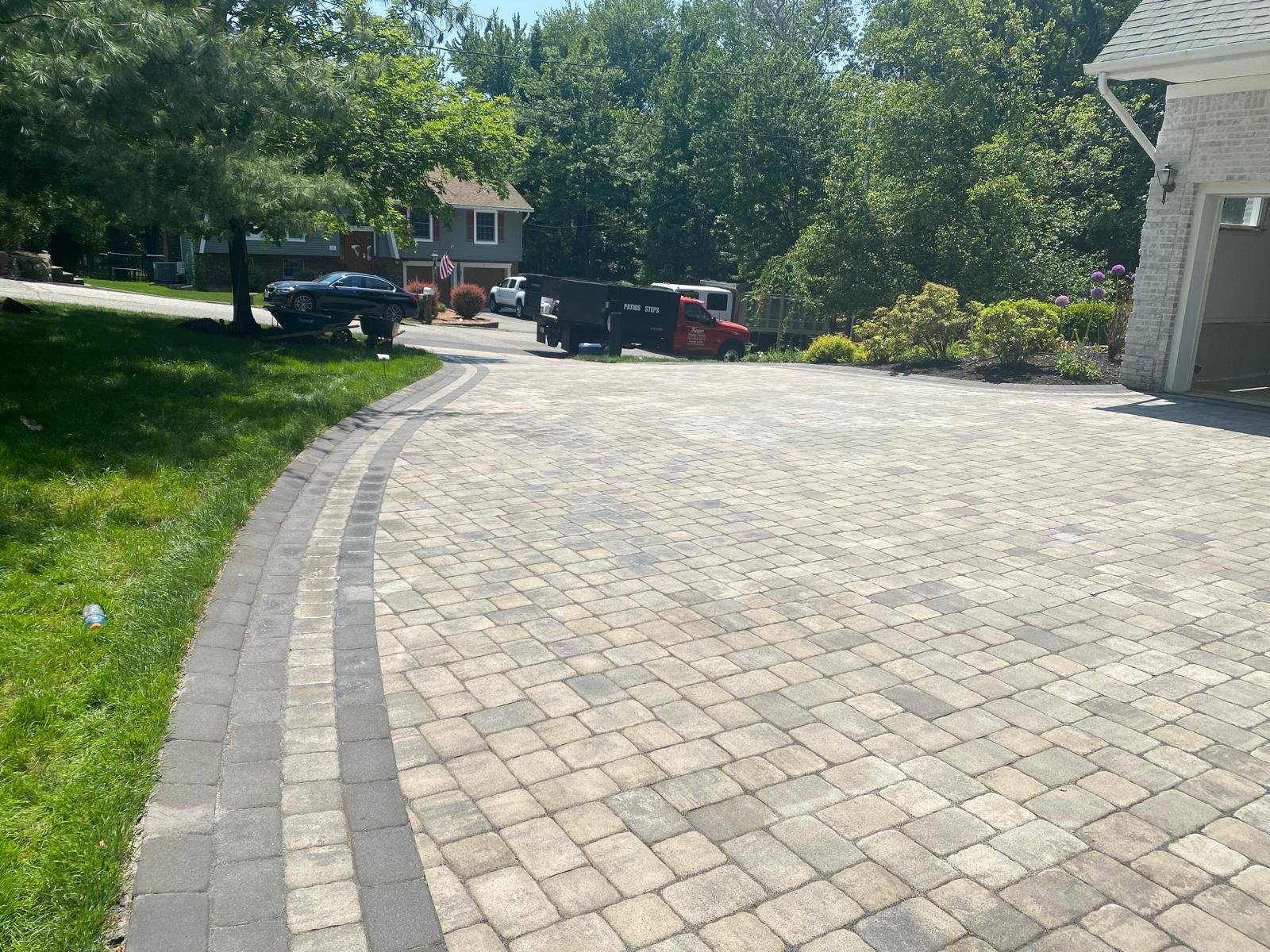 Paver Patio with Fireplace